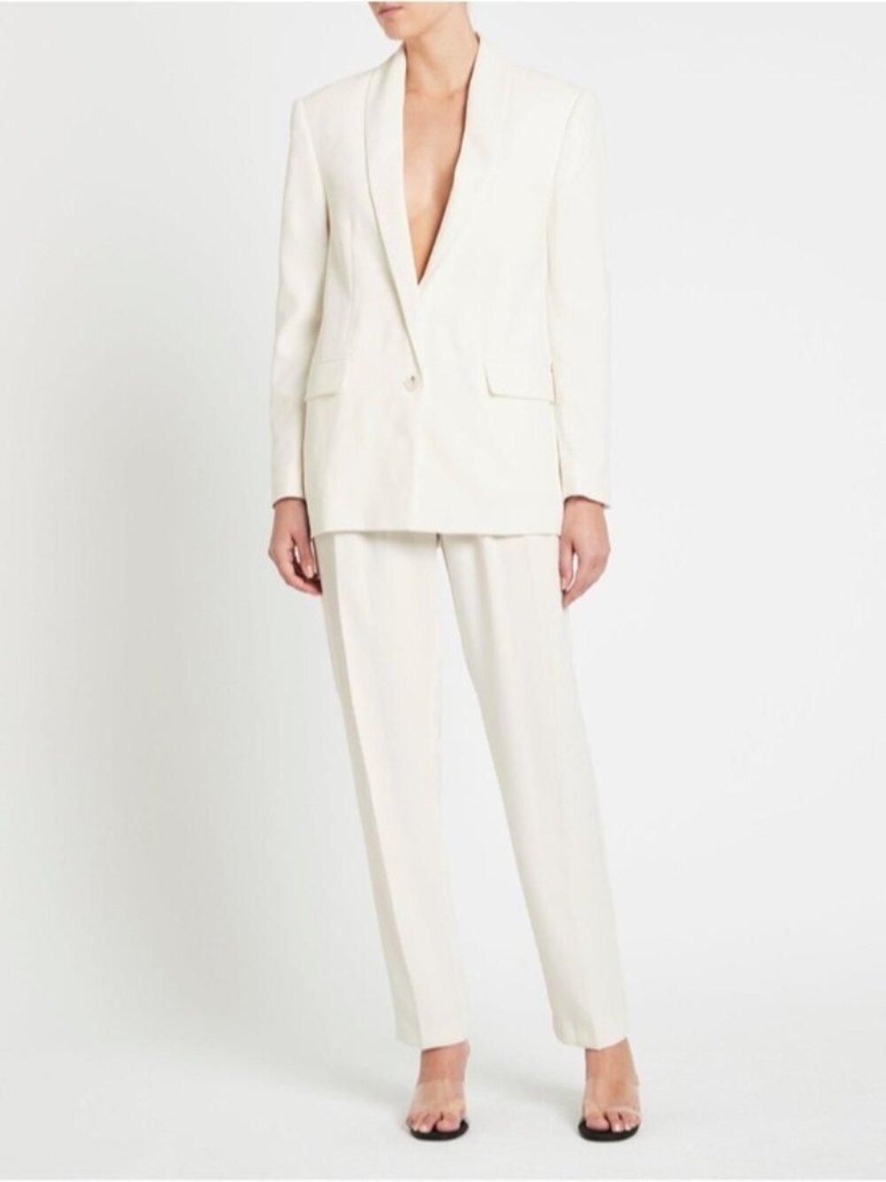 BRAND NEW IRO Terinia White Cream Single Breasted Oversized Blazer Jacket M chic